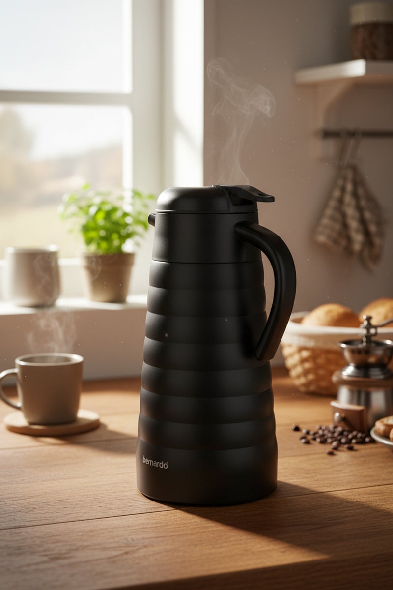 Bernardo Nora 2 Liter Steel Thermos Black (Made in Turkey) - Image 2